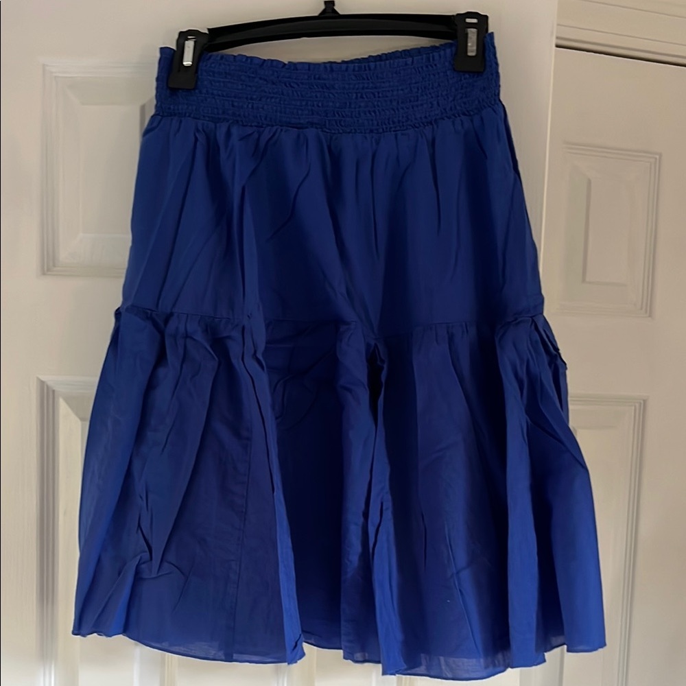 Old Navy Blue Tiered Skater Midi Skirt